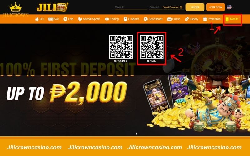 Click Mobile and scan the iOS QR code to download