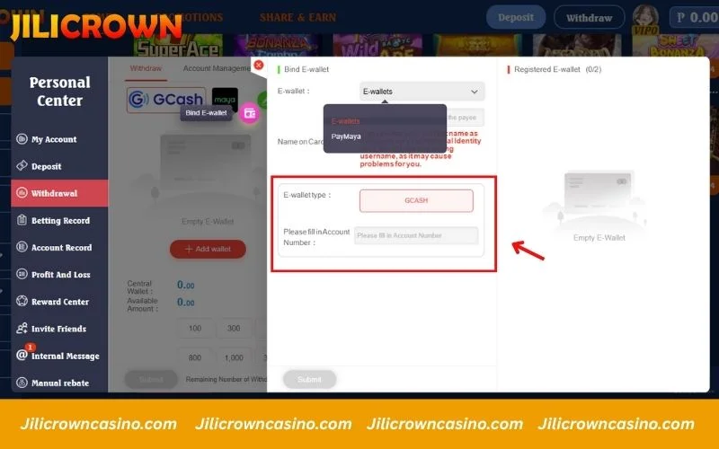 Use your verified GCash wallet