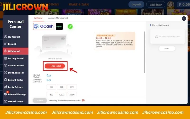 Add your wallet to receive your payout