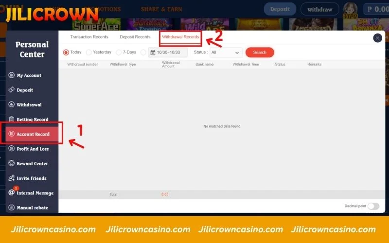 Check withdrawal status anytime