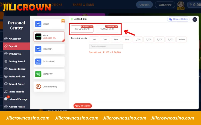 Choose Maya for cashback