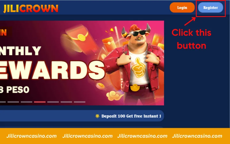 Click the top-right Register button to start