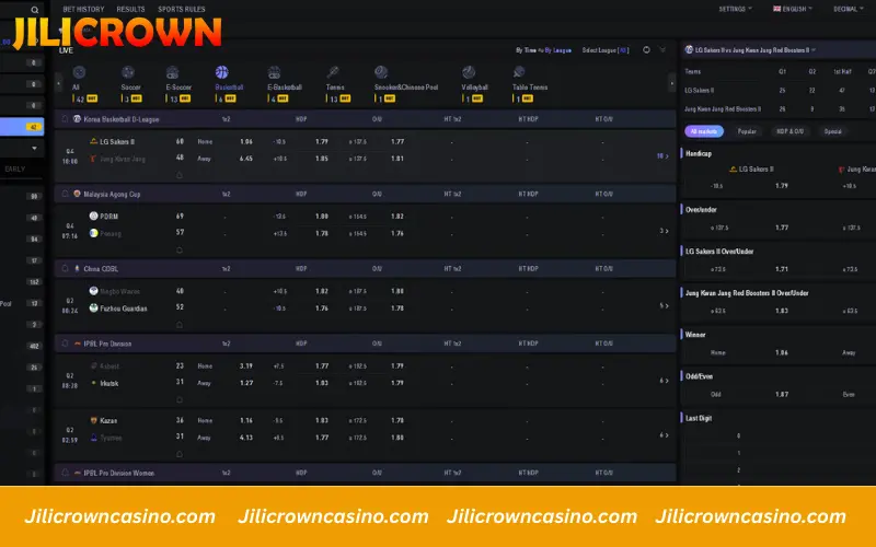 Basketball betting with clear handicaps and total points
