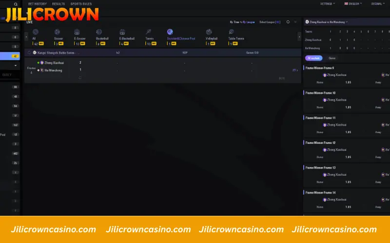 Frame based betting with detailed score tracking