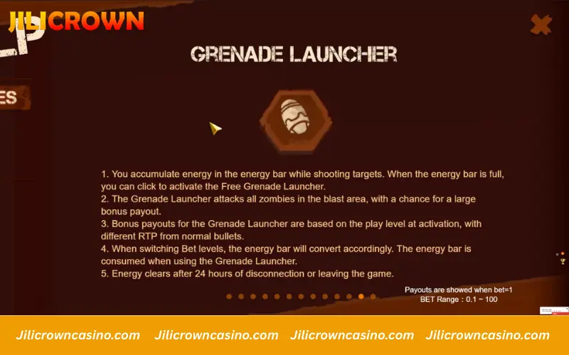 Grenade Launcher full screen attack timing