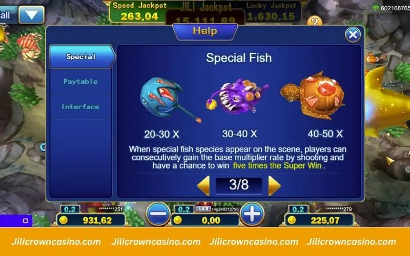 Special fish and multiplier mechanics