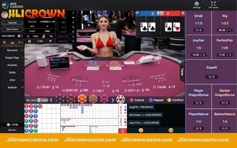 Baccarat is the flagship product of WM Casino