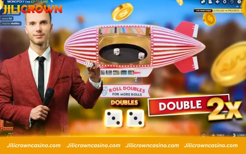 Double dice roll feature during the bonus round