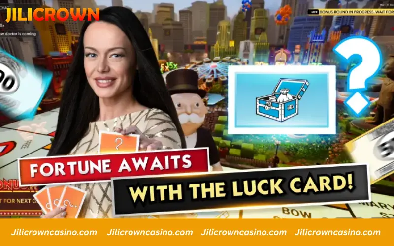 Chance feature card with multiplier bonus in Monopoly Live