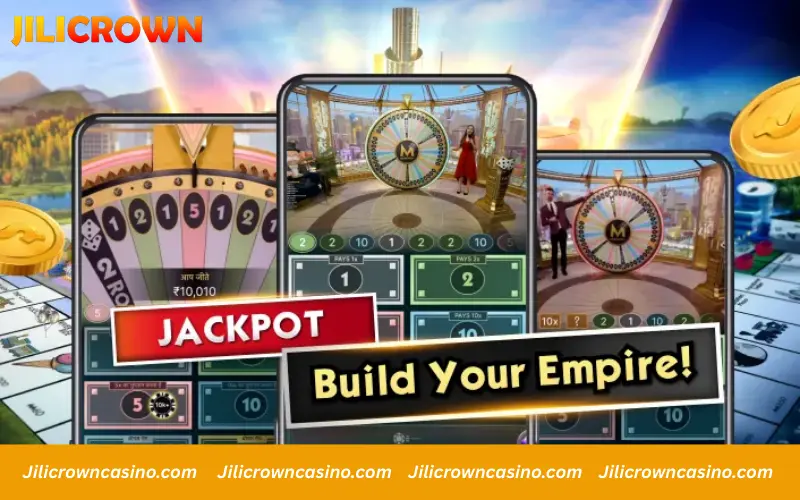 Live Monopoly wheel and studio game interface