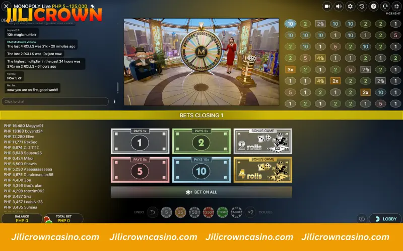 Game interface with wheel segments and betting options