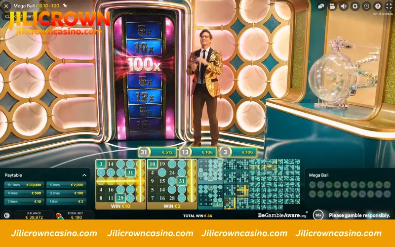 Winning lines highlighted in real time